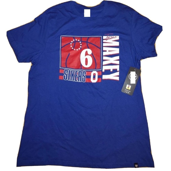 Other - Tyrese Maxey Philadelphia 76Ers 47 Brand T Shirt Blue Sixers Small Nwt